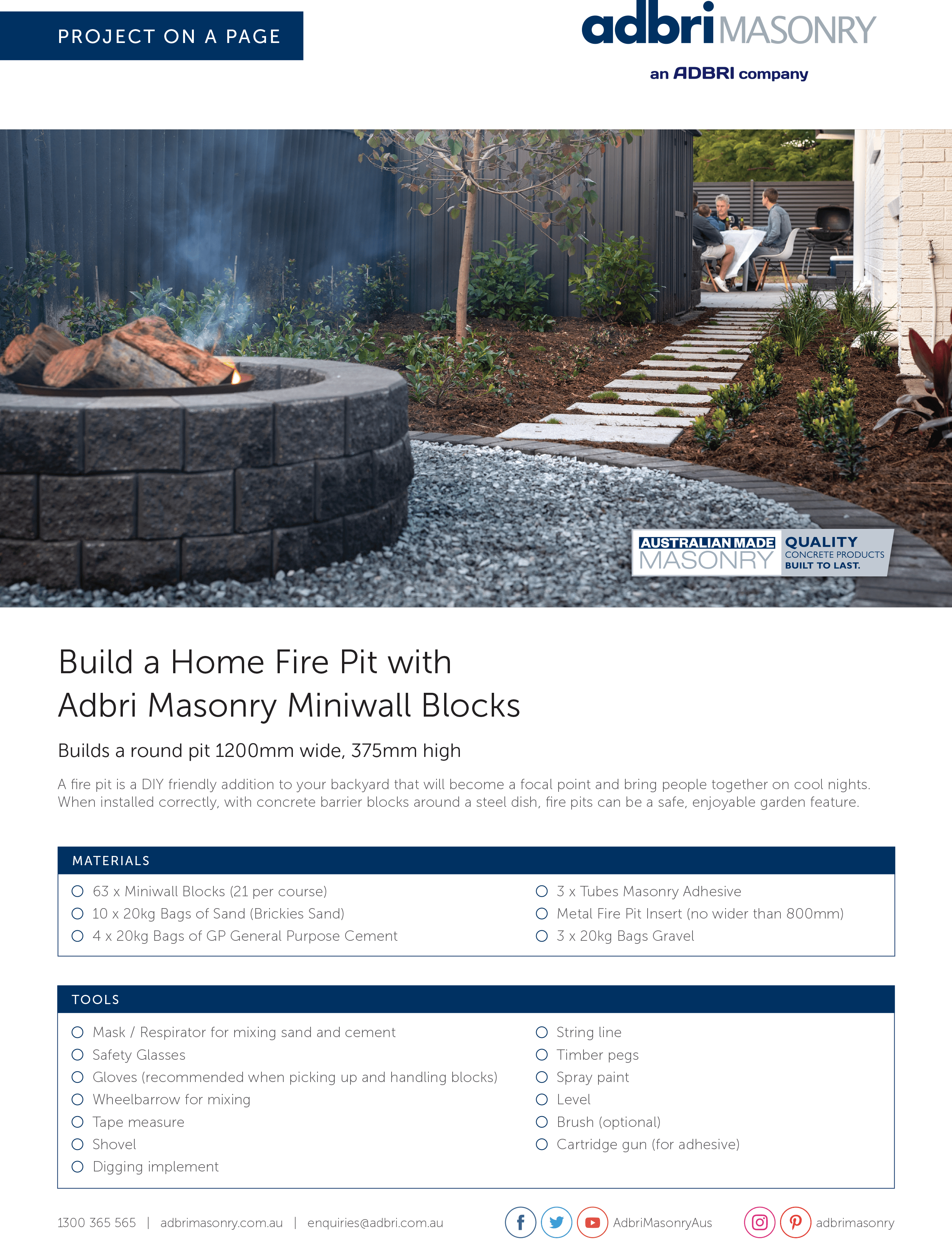 Fire Pit Project on a Page